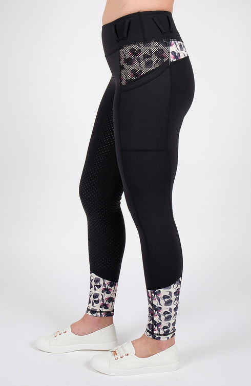 Youth Performance Riding Tights - Violet Noir